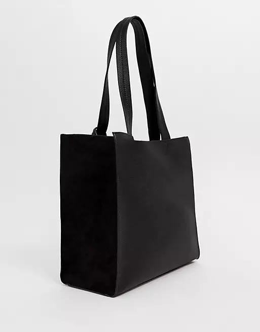 ASOS DESIGN Square Shopper Bag in Black Women s Fashion Bags