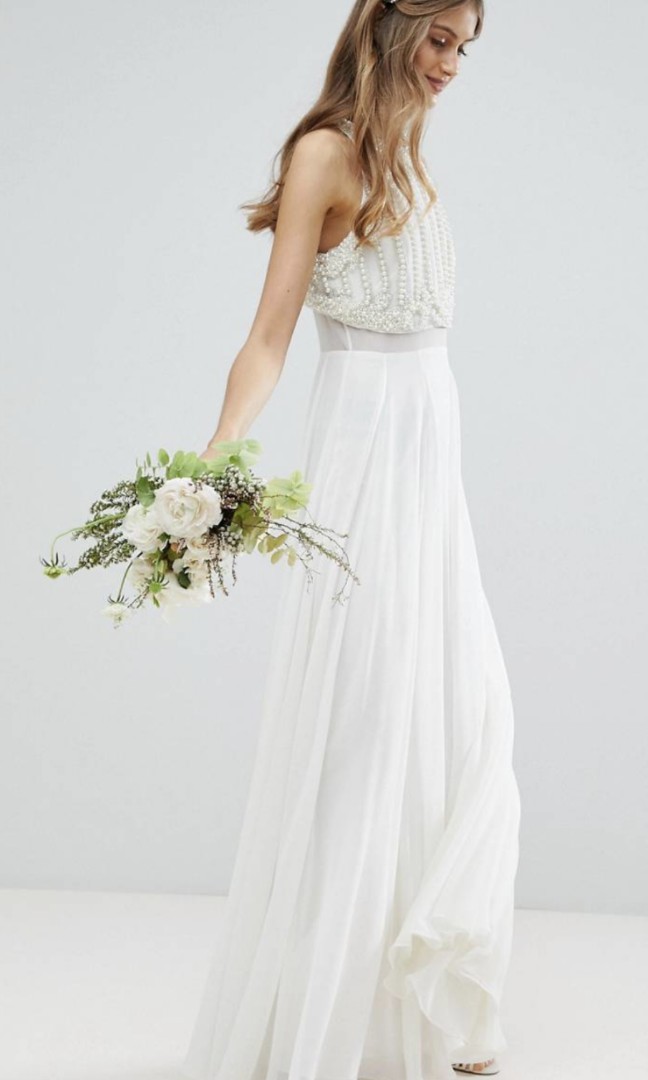 Asos crop top wedding dress sales