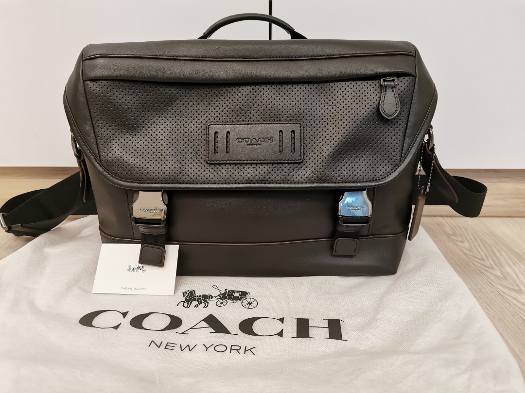 Authentic Coach Ranger Leather Dark Brown/Black Messenger Bag Japan 100 ...