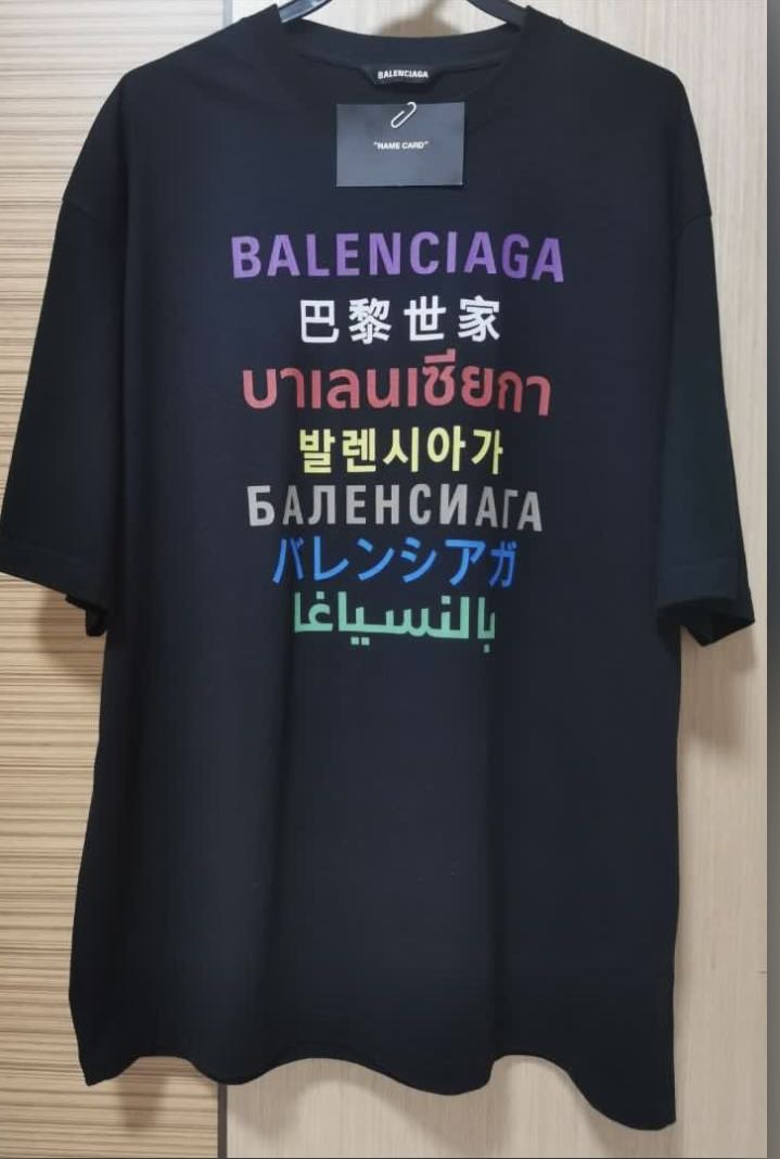 Balenciaga Languages Medium Fit Tshirt Black  MEN from Onu UK
