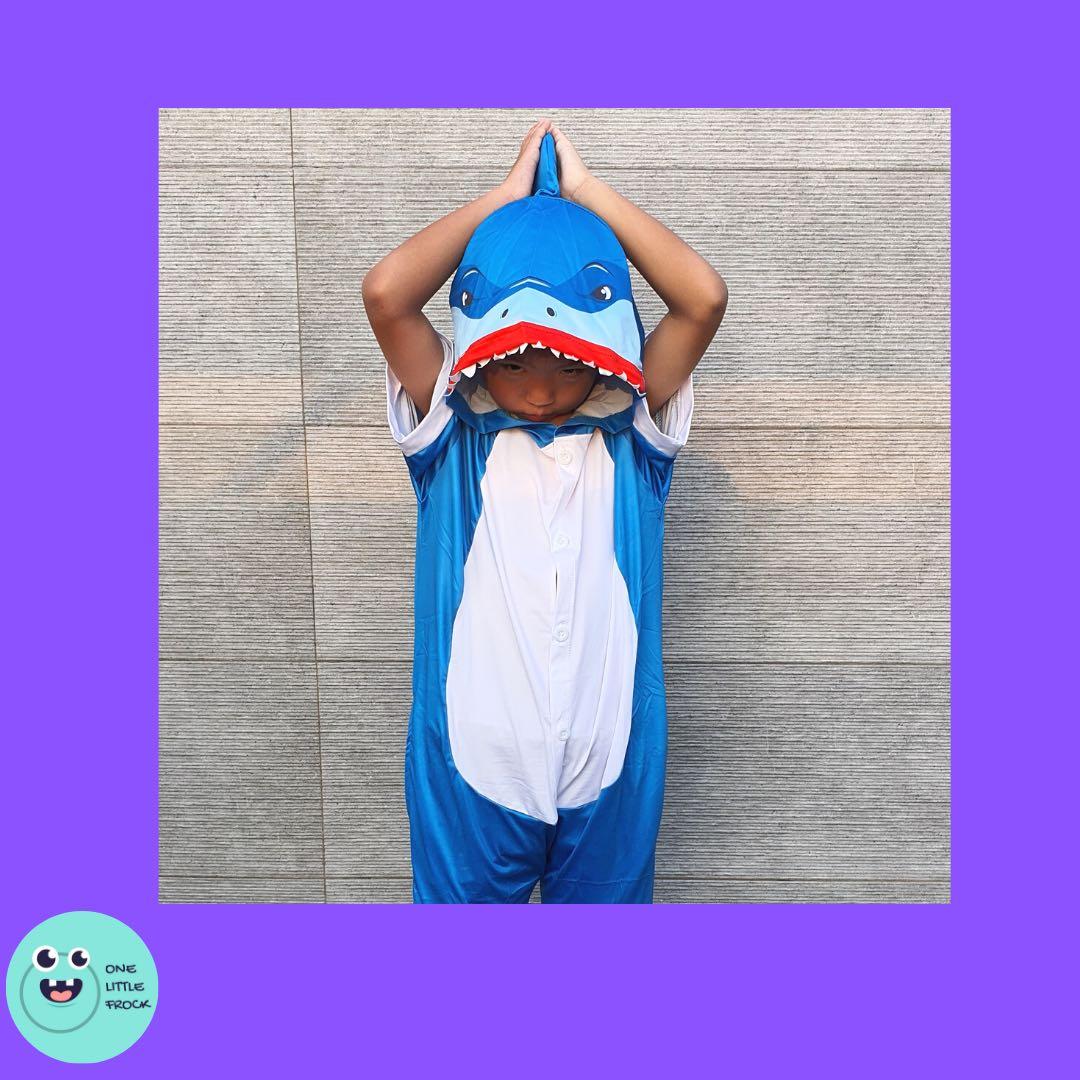 Readystocks Blue Shark Onesie Costume Jumpsuit for Children Kids and Adults Party and Events Babies Kids Babies Kids Fashion on Carousell