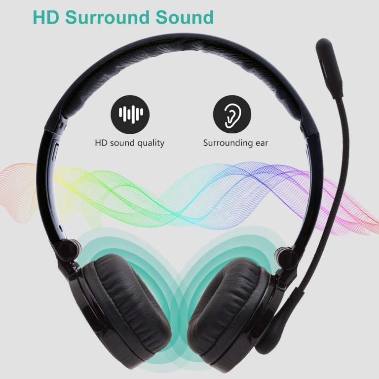 Bluetooth Headphones WILLFUL M20 Wireless Headphones with Microphone Hands Free Noise Cancelling Wireless Bluetooth Headset for Cell Phones Lightweight Foldable On Ear Design Multi point Connect Audio...