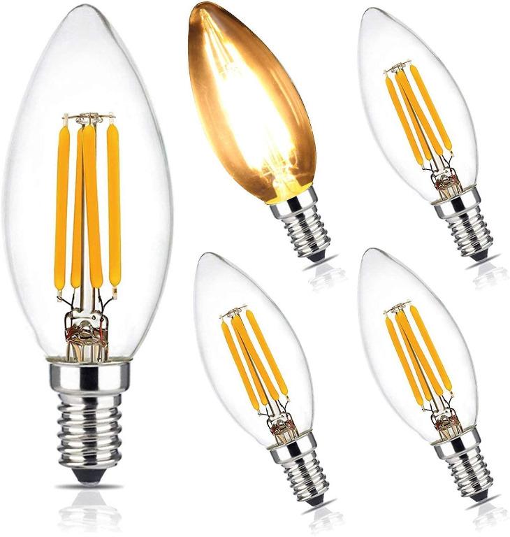 LED Candle Clear Light Bulbs Lamp 4w/23w SES Small Screw In E14 Bulbs 2 4 10 