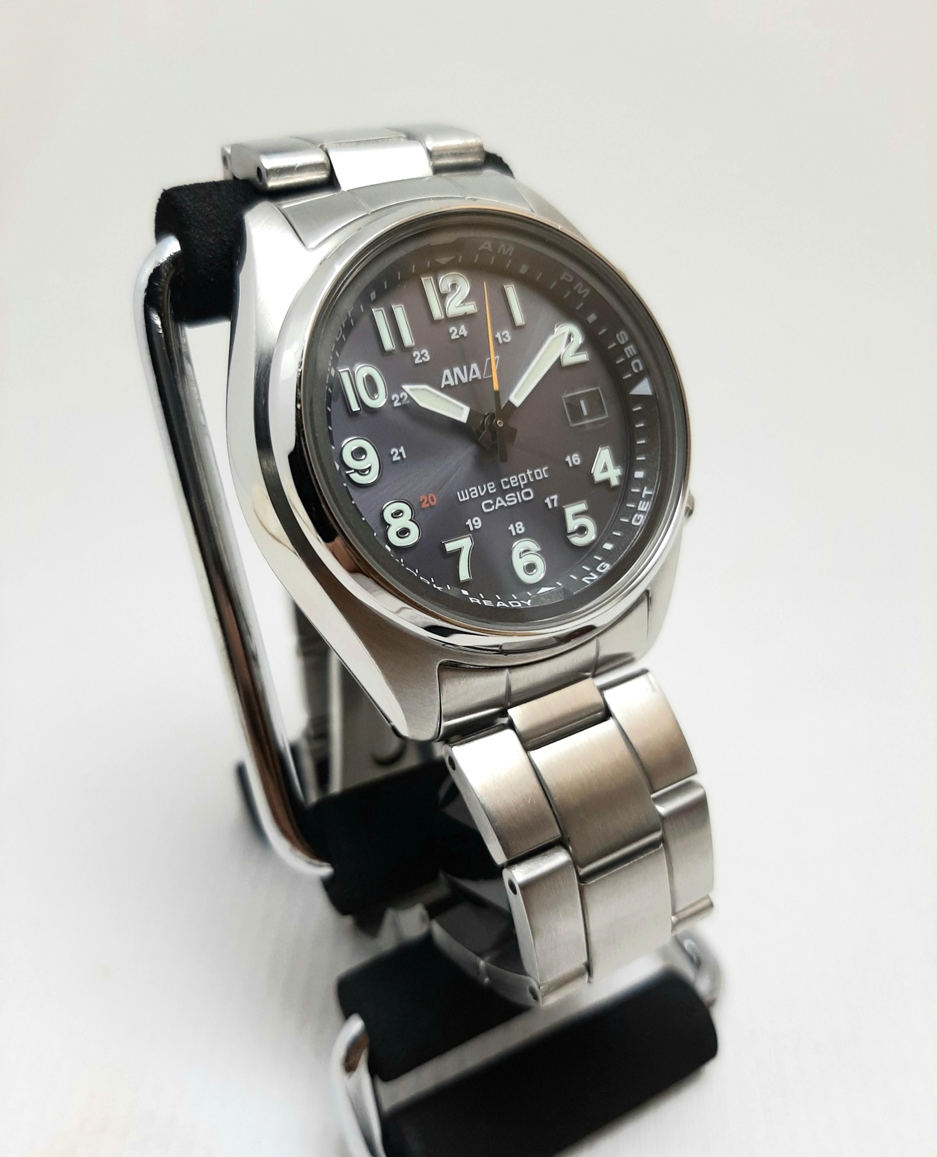 Sold Casio All Nippon Airways Limited Edition WVQ110 Wave Ceptor Made In Japan WVQ 110 ANA Retro Vintage G Shock Classic Steel Bracelet Analog