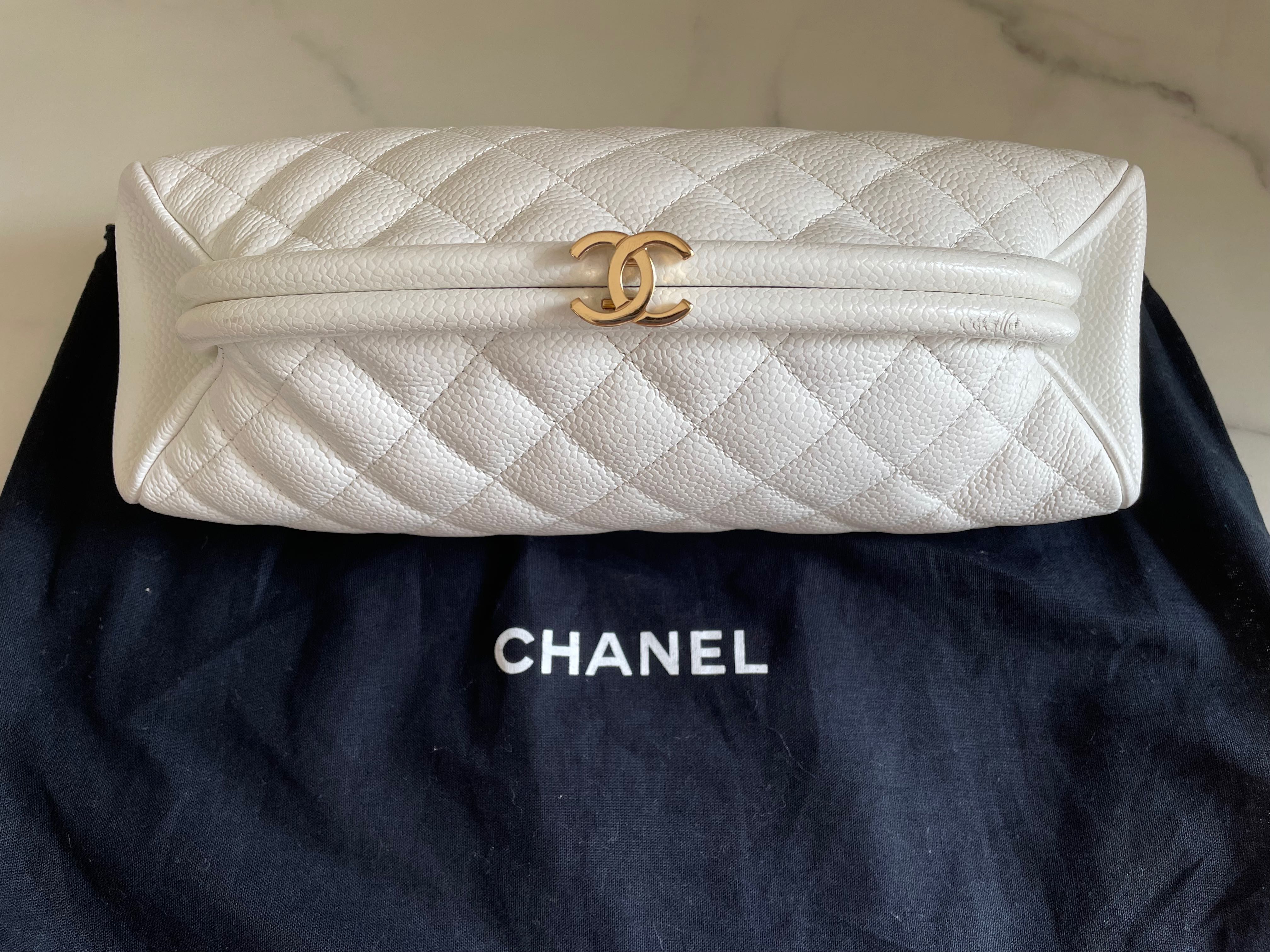 Chanel top kisslock clutch