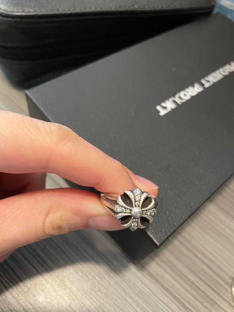 Chrome Hearts Cutout CH plus ring with diamond, 名牌, 飾物及配件 