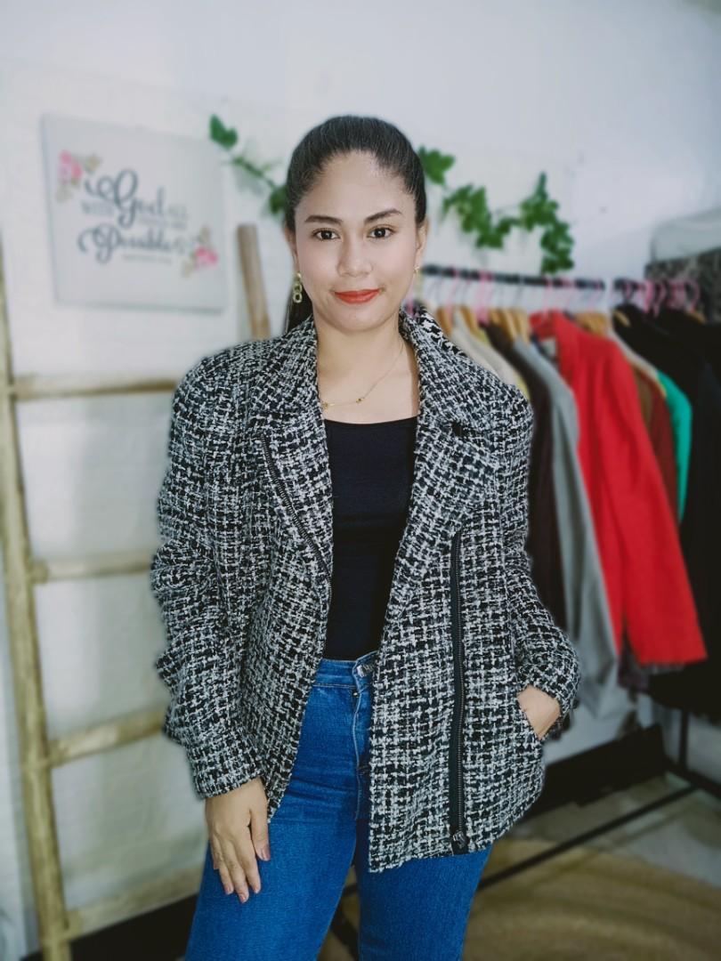 Chunky Tweed Motor Bike Jacket/Blazer (Category: Coats, Jackets and Outerwear) located in Cavite. Submitted by b.f.b (Listing ID 1117008567, Image 1). Description: .