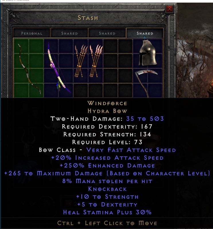 Diablo 2 Resurrected Windforce Hydra Bow, Video Gaming, Gaming