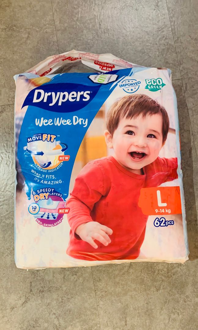 Drypers L Tape, Babies & Kids, Bathing & Changing, Diapers & Baby Wipes ...