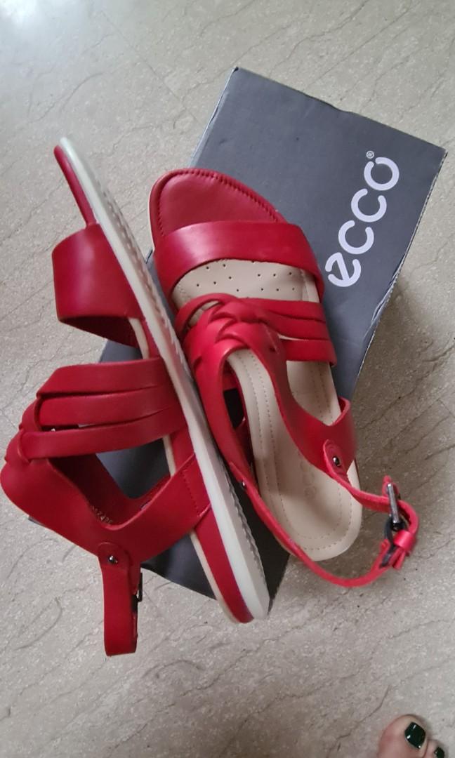 Ecco red sandals discount