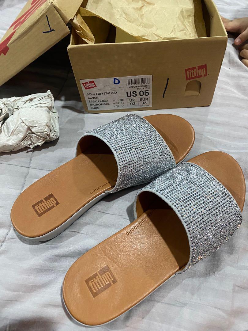 Fitflop Crystalled Silver Women s Fashion Footwear Flipflops