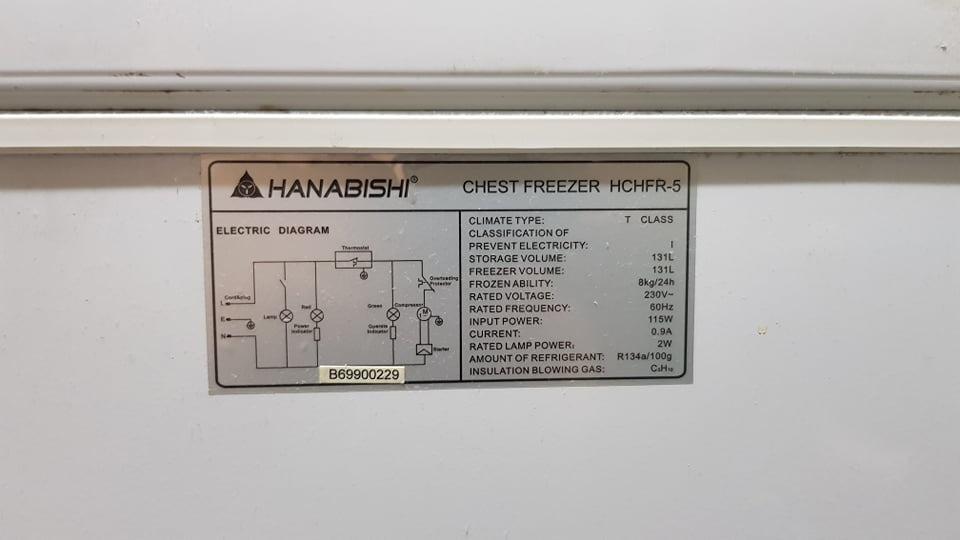 Hanabishi Chest Freezer 5 Cubic Feet, TV & Home Appliances, Kitchen