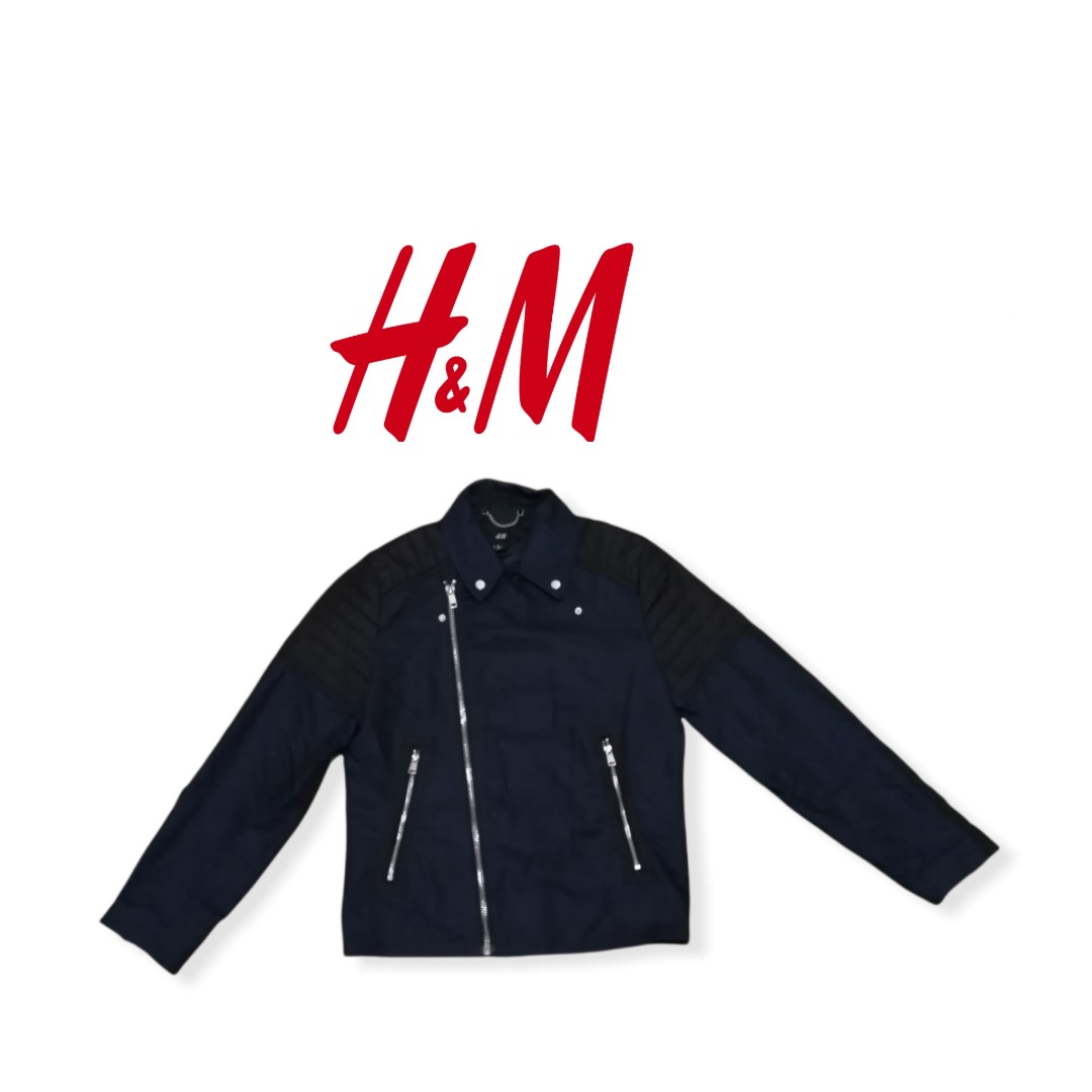 H&M biker jacket, Men's Fashion, Coats, Jackets and Outerwear on Carousell