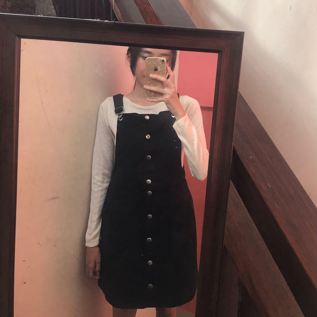 H&m bib overall best sale dress