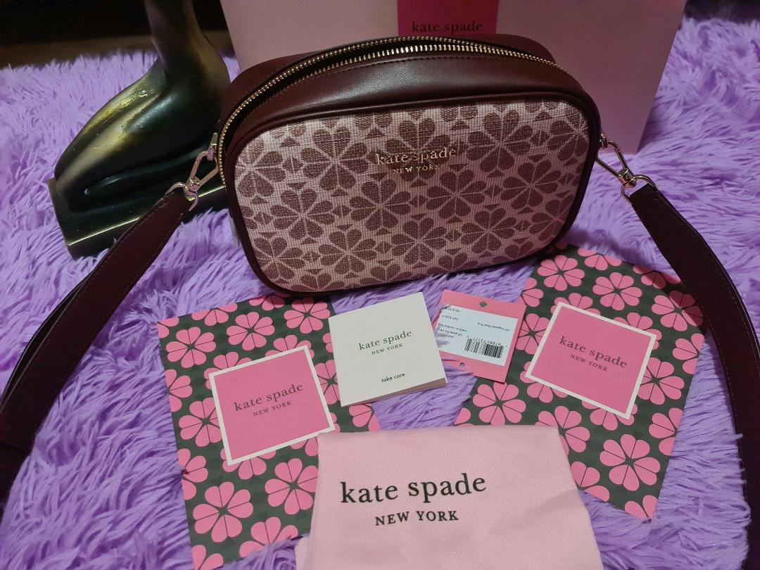 Kate Spade Ladies Pink Spade Flower Coated Canvas Infinite Medium Camera Bag