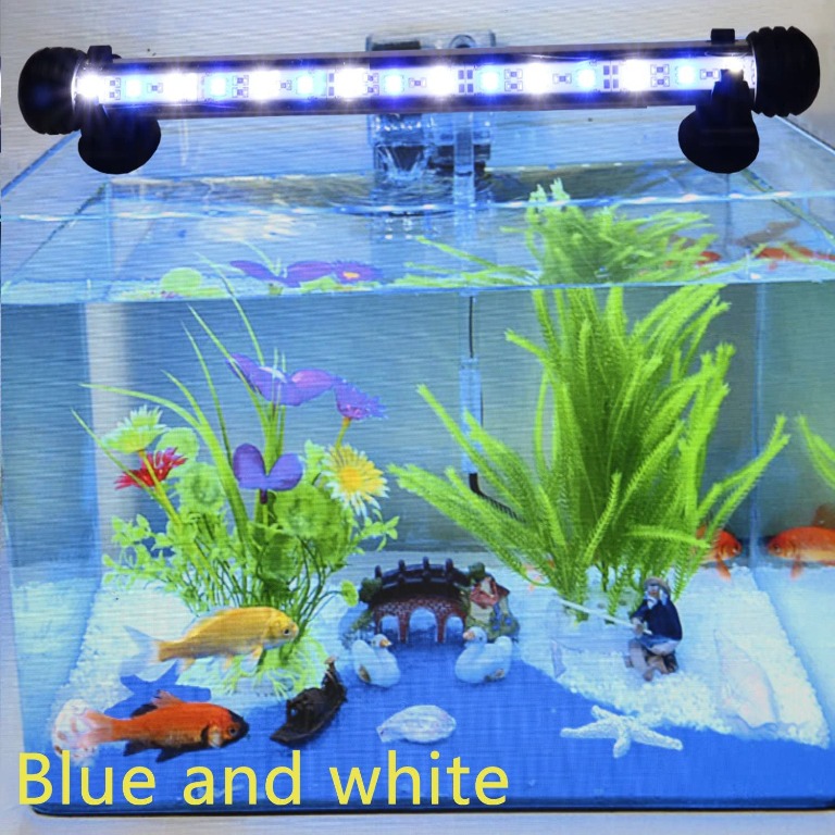 LED Aquarium Light,Submersible Aquarium lamp Amphibious Led Fish Tank Lighting (48cm, White Blue