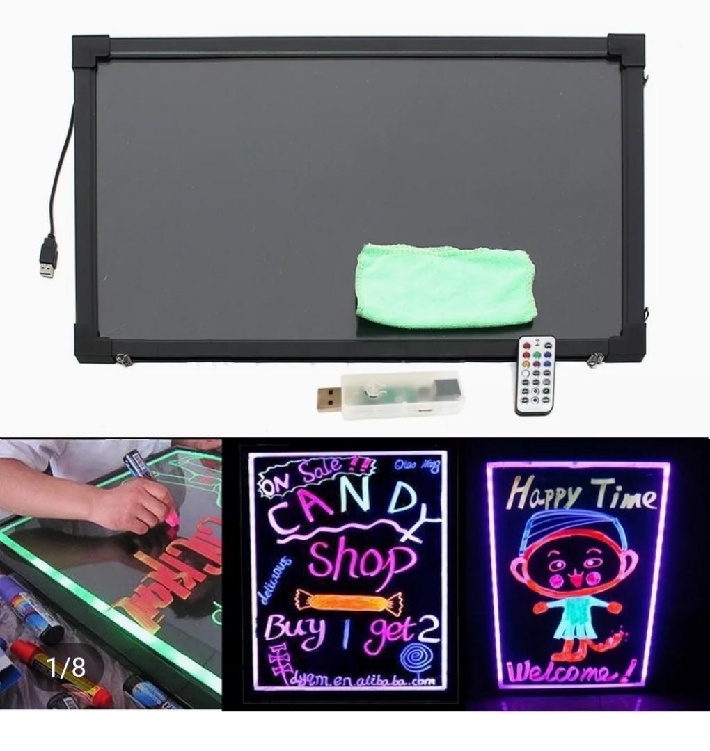Mini Led Writing Boards LED Writing Board with free stand, Hobbies & Toys, Stationery & Craft ...