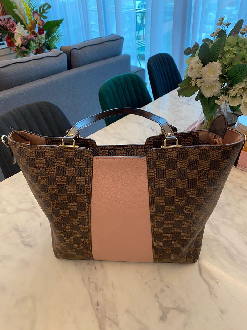 LV Louis Vuitton Jersey Damier Ebene Pink Magnolia Tote Bag, Luxury, Bags &  Wallets on Carousell