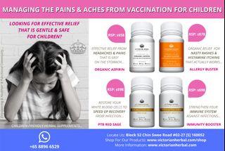 MANAGING THE PAINS, RASHES & ACHES FROM VACCINATION FOR CHILDREN