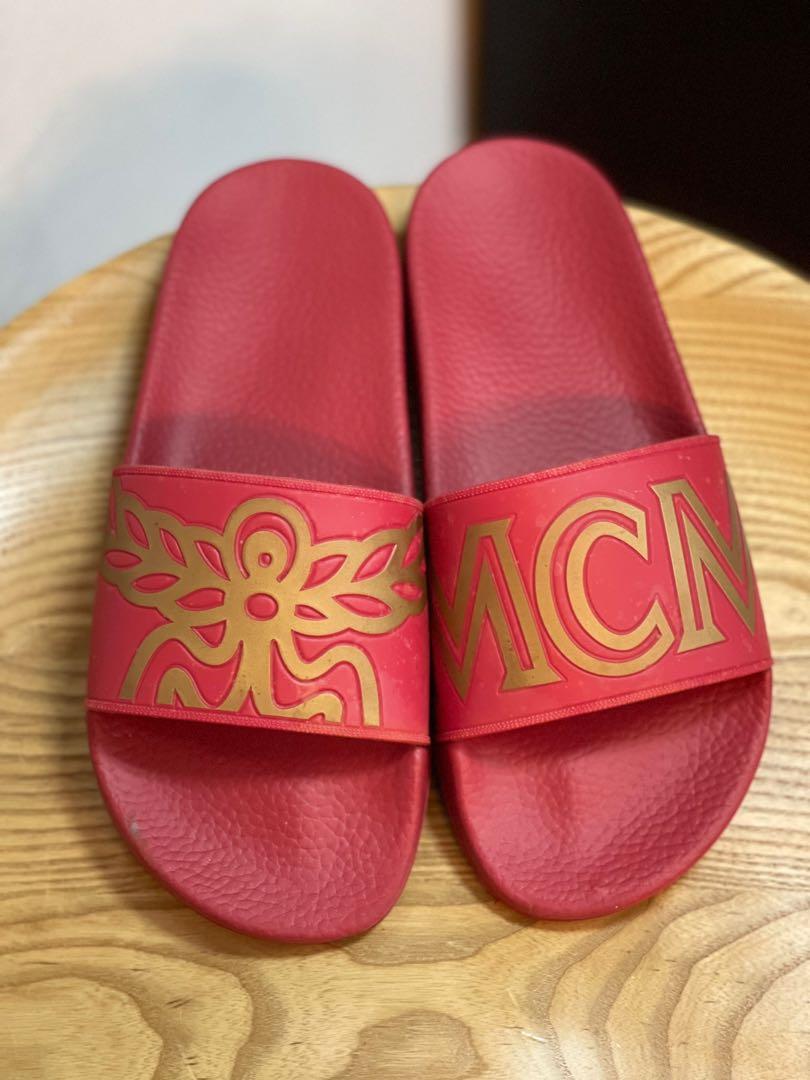 Mcm red new arrivals slides