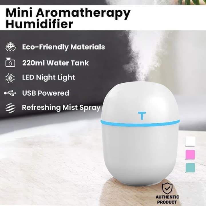 Mini Portable Ultrasonic Humidifer 220Ml (Category: Air Purifiers & Dehumidifiers) located in Quezon City. Submitted by ichealann (Listing ID 1116957264, Image 2). Description: 🌪️Mini Portable Ultrasonic Humidifer🌪️ 🔥Aroma Oil Diffuser USB Mist Maker🔥 ✅ Material: ABS/PP/silicone/electronic components ✅ Working voltage: DC5V ✅ Working current: 400mA ✅ Use power: 1.5W ✅ Spray volume: 40mL / H ✅ Water tank capacity: 420ML / 220ML ✅ Use time: 5-1