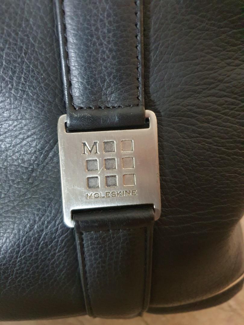 Moleskine Lineage Black Leather Backpack Bag, Men's Fashion, Bags