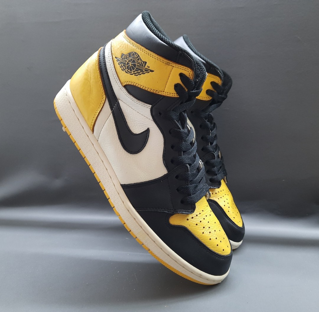 Sepatu Second Nike AR1020-700 Air Jordan 1 High OG “Yellow Toe” Size 43,  Fesyen Pria, Sepatu , Sneakers di Carousell