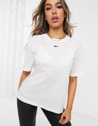 nike central swoosh oatmeal t shirt Women s Fashion Tops Shirts on Carousell