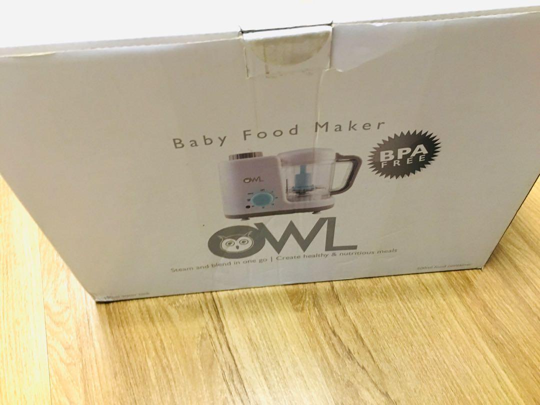 Owl Baby Food Processor (Category: Weaning & Toddler Feeding) located in Taguig. Submitted by misstangerine (Listing ID 1116907959, Image 1). Description: Used for less than a year. It’s actually like new (the provision for the blade just has food stains) but all else are good. Comes with the original box and manual. ☺️ Color is unisex (teal and gray). Super lovely! Retails at ~Php3,600. RFS: decluttering unused stuff. OWL Baby food maker is a ne