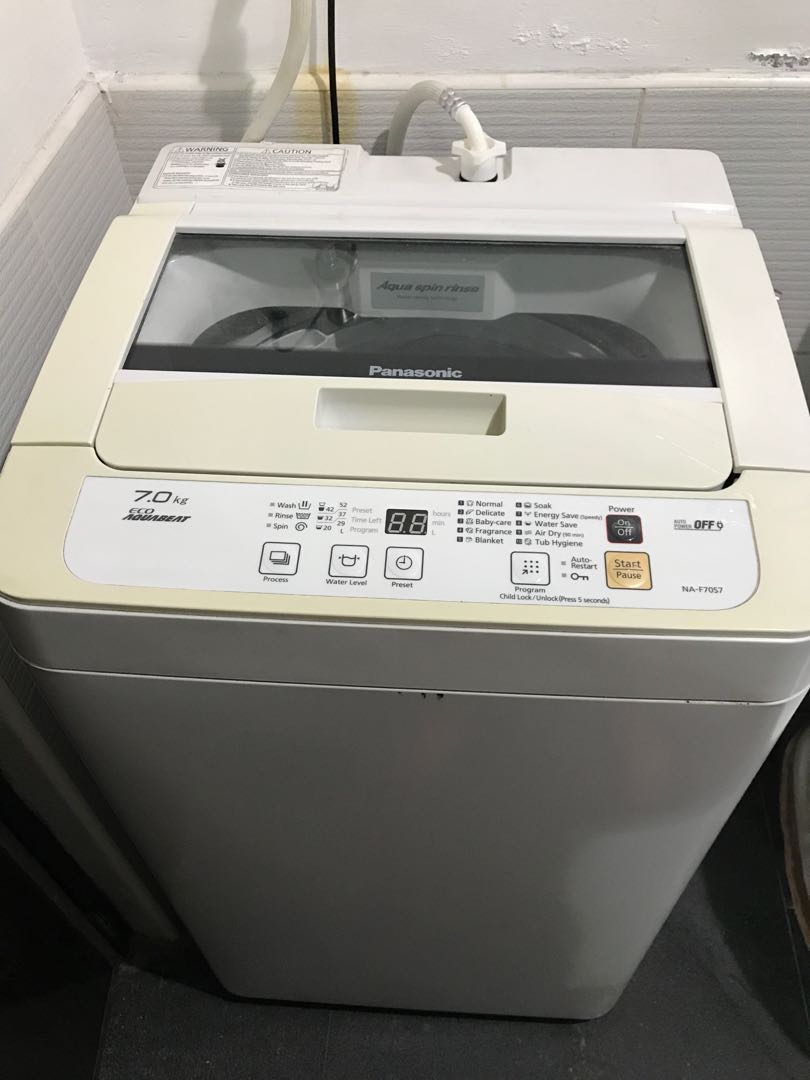 PANASONIC WASHING MACHINE 7KG NAF70S7 (PLS READ DESCRIPTION), TV & Home Appliances, Washing