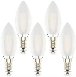 2x 8W Pearl Candle LED Daylight SES E14 Small Edison Screw Light Bulb =60W