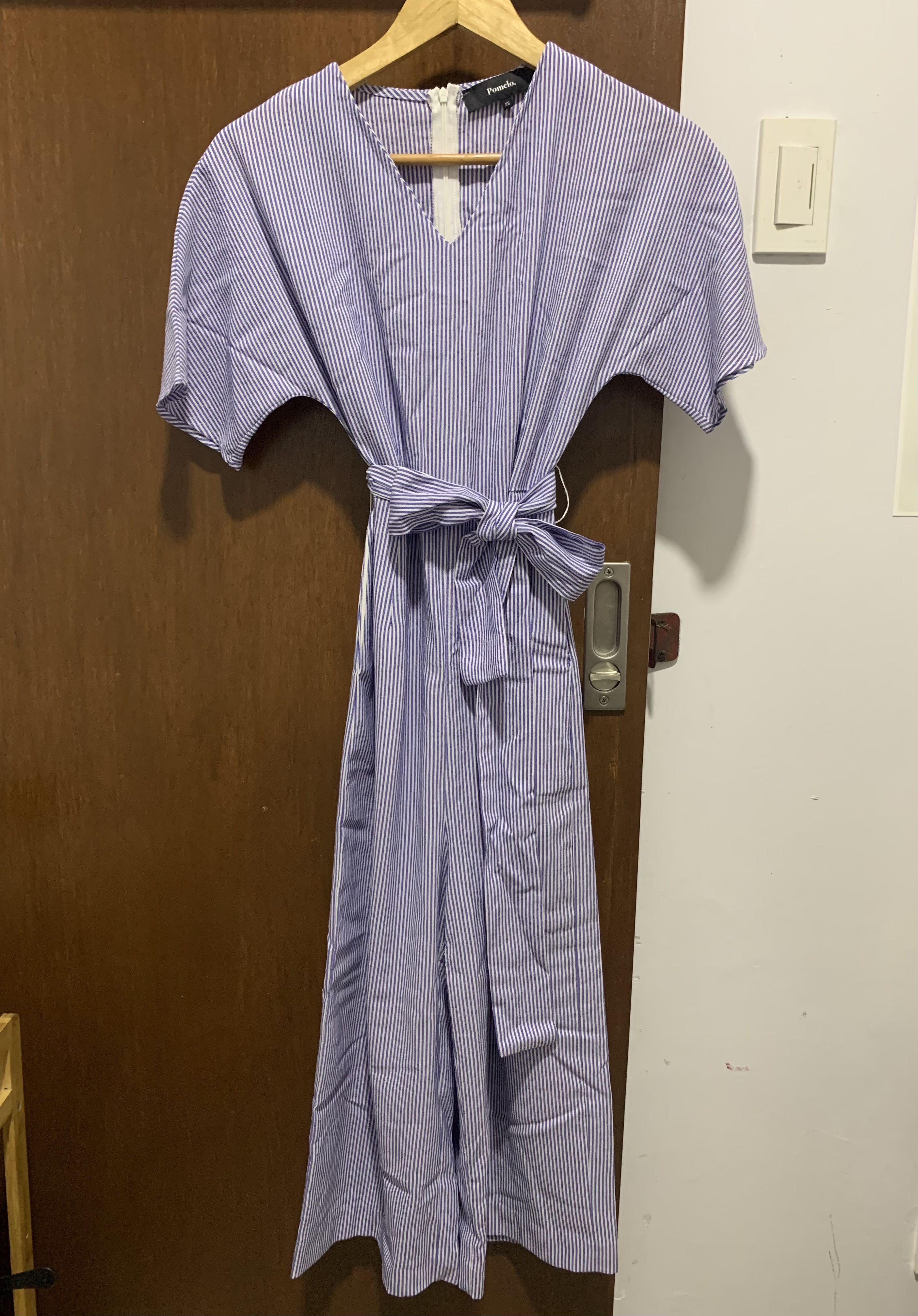 POMELO BLUE AND WHITE STRIPED JUMPSUIT (Category: Jumpsuits) located in Santa Rosa. Submitted by colde (Listing ID 1116967965, Image 1). Description: Bought via Zalora. Original price is 1k+ I’ve only worn this 3 times Really cute, just want to change wardrobe Comes with the cute matchy belt .