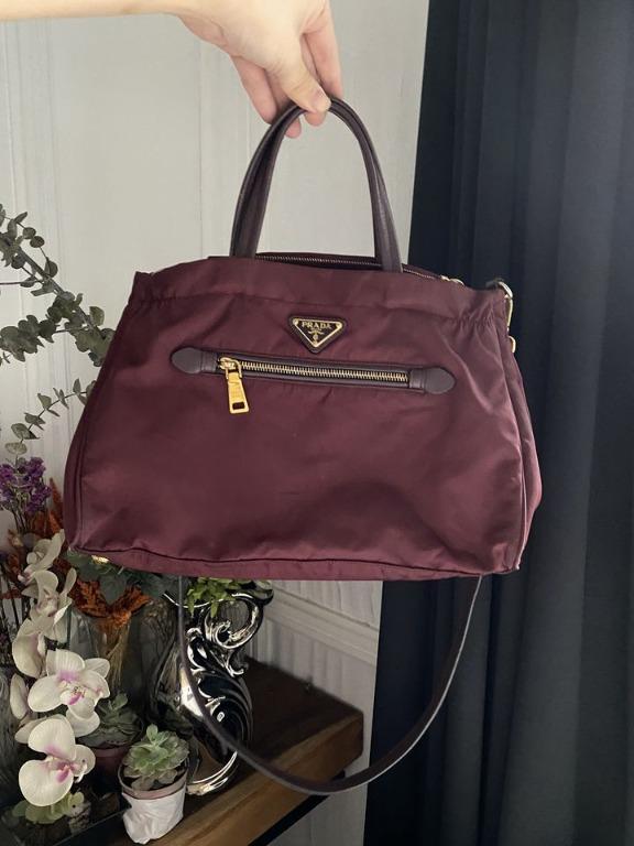 PRADA B1843M Tessuto Saffiano Maroon Original
