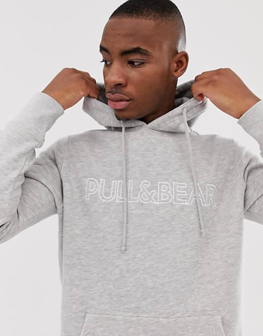 Pull and store bear hoodie grey
