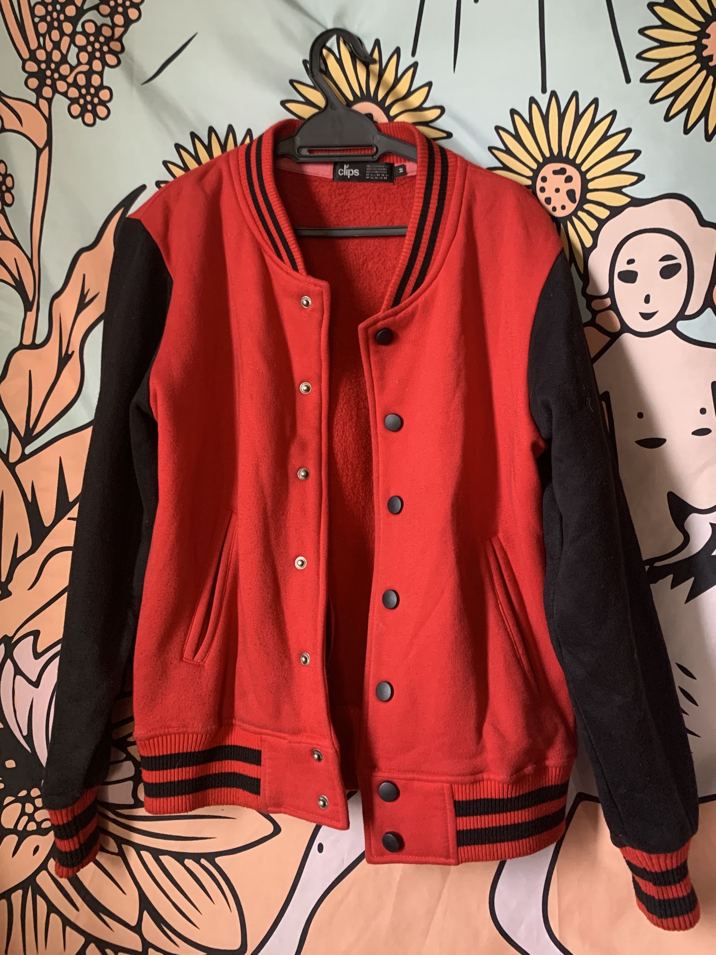 [read about!] red and black varsity jacket, Men's Fashion, Coats