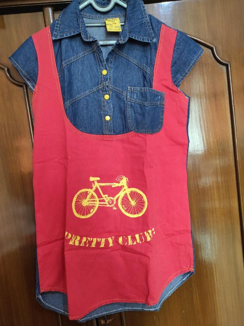 Red Jeans Shirt Dress, Bayi \u0026 Anak 