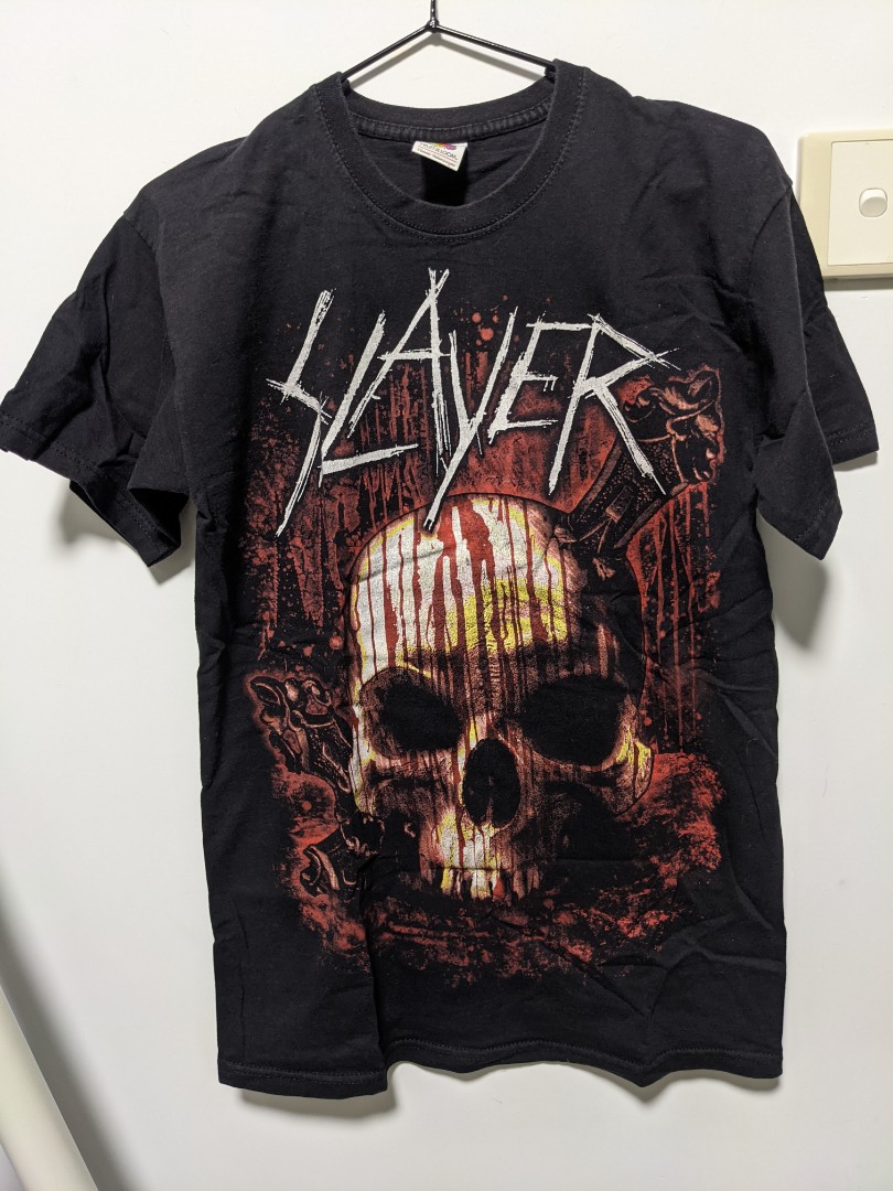 Slayer tour t shirt metal band shirt, 男裝, 上身及套裝, Tshirt、恤衫、有領衫 Carousell