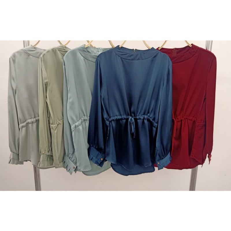 SML Muslimah Satin Plain Blouse, Women 