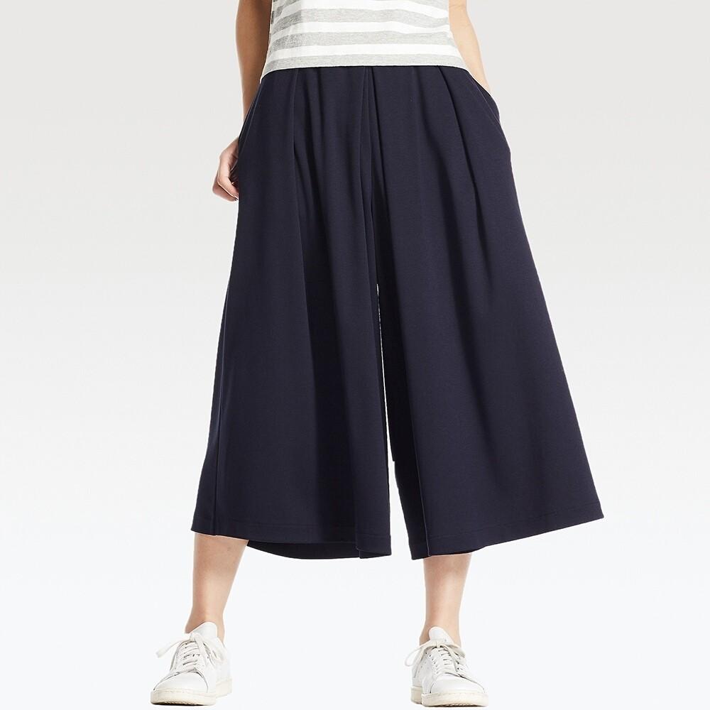 Crepe jersey flare wide cropped pants cheap