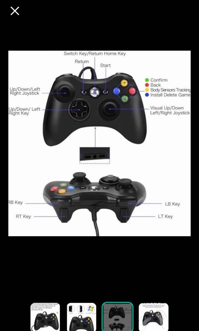 Xbox 360 WIRED controller, Video Gaming, Gaming Accessories