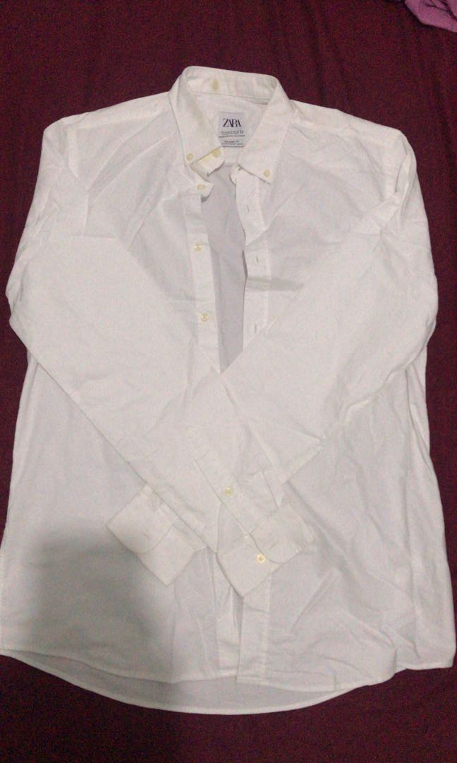 Zara man white shirt, Fesyen Pria 
