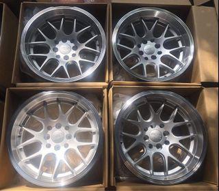 15”x8.25 XXR Code 5199 Silver Mags stance 4Holes pcd 100-114 Bnew