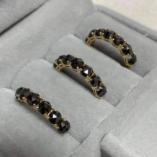 18k Japan black diamond ring