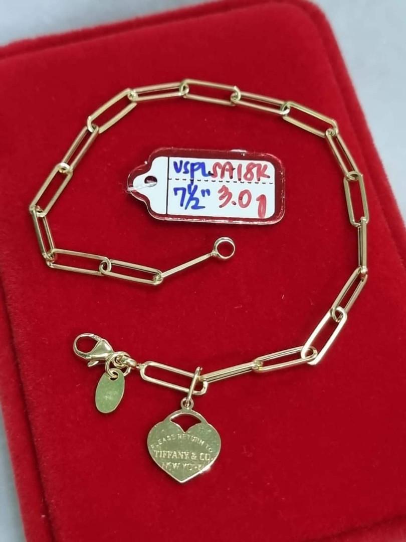 18K Saudi Gold Tiffany paperclip bracelet Women s Fashion Jewelry Organizers Bracelets on Carousell