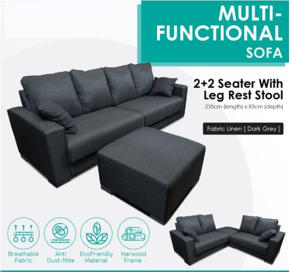 2 seater sofa with leg shop rest