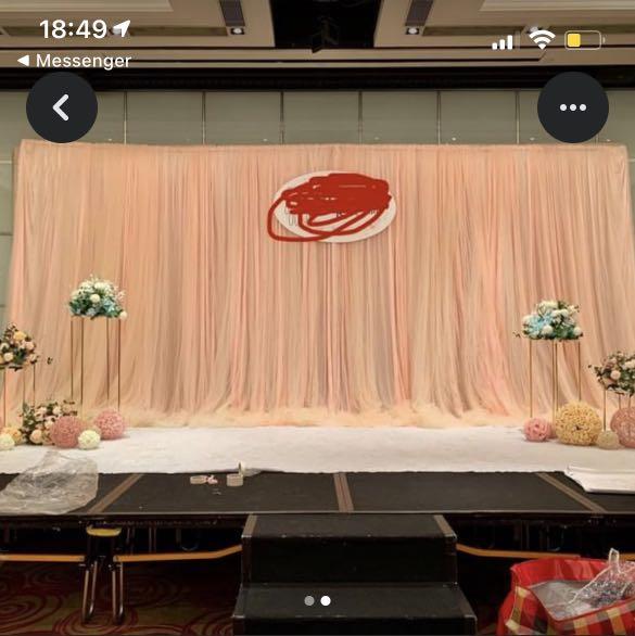 Wedding 結婚婚禮佈置婚後物品婚禮用背景紗 粉紅色 傢俬 家居 家居裝飾 家居裝飾 其他 Carousell