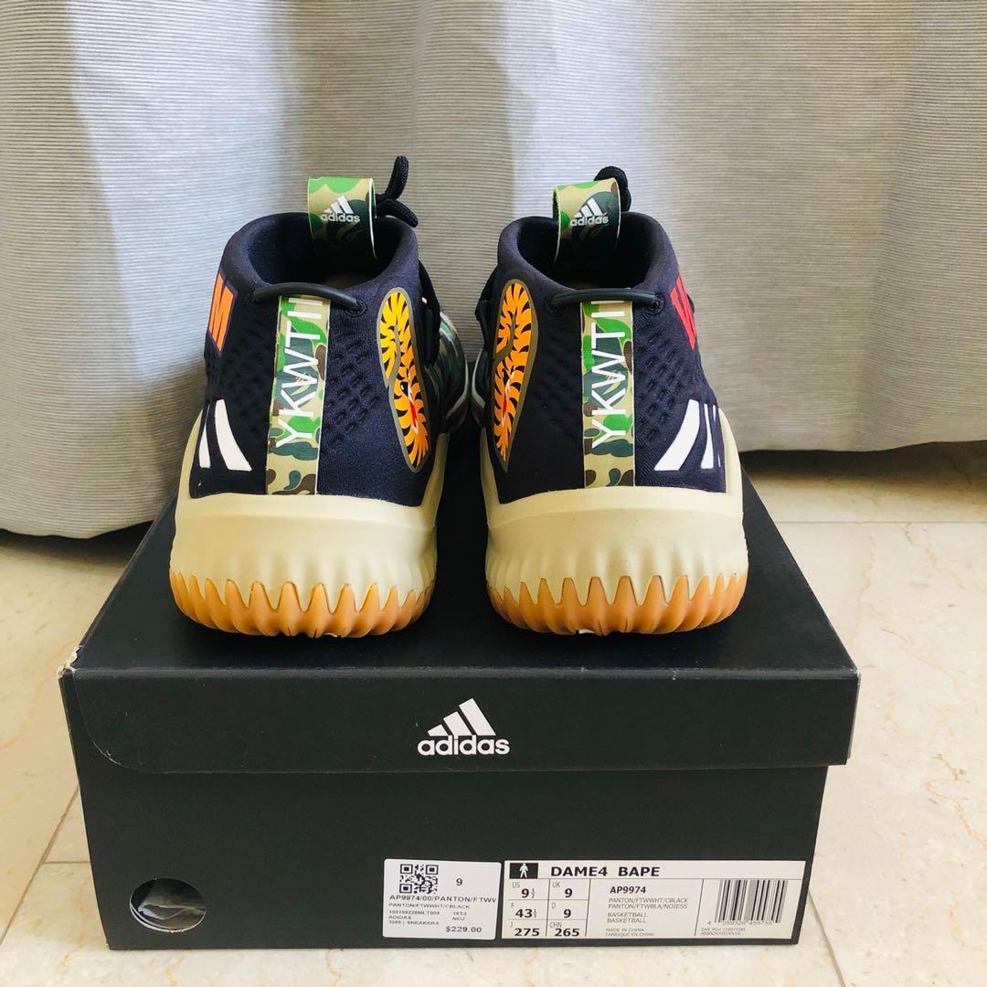 Adidas x bape sales dame 4 2x