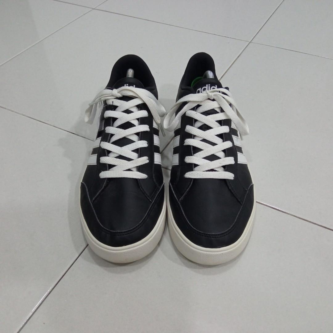Adidas neo black sales leather