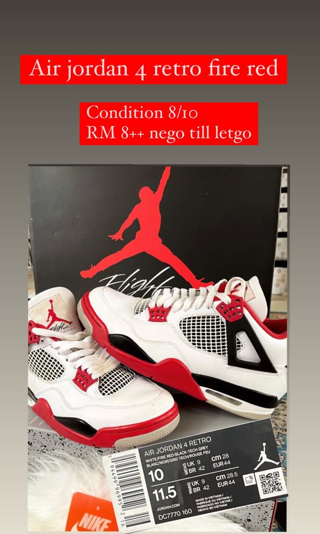 jordan 4 fire red 42