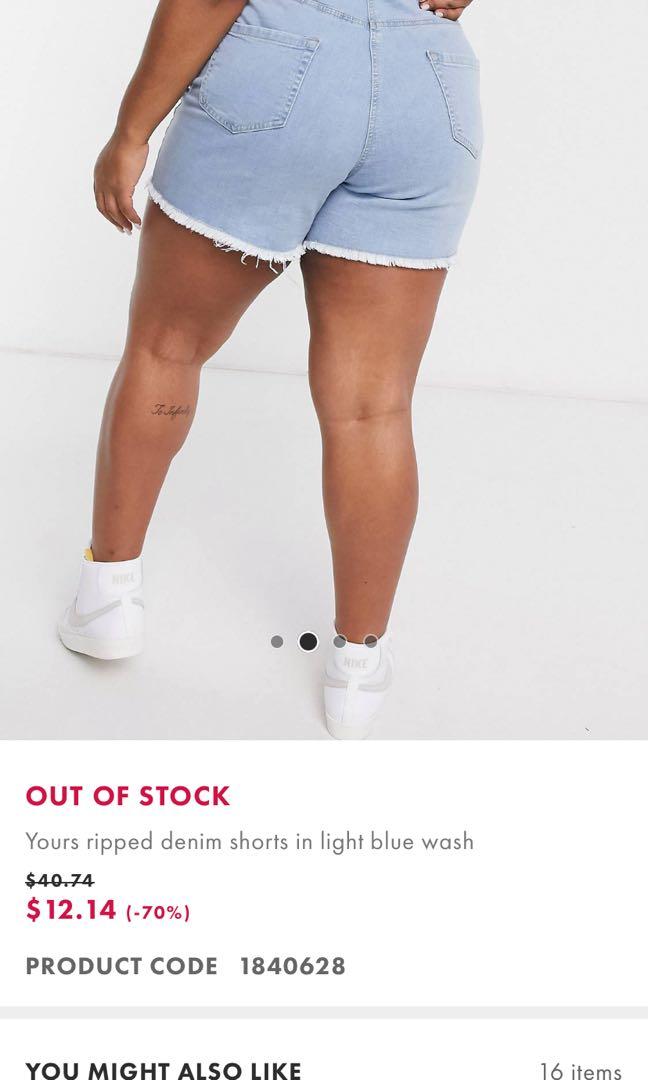 plus size ripped jeans shorts